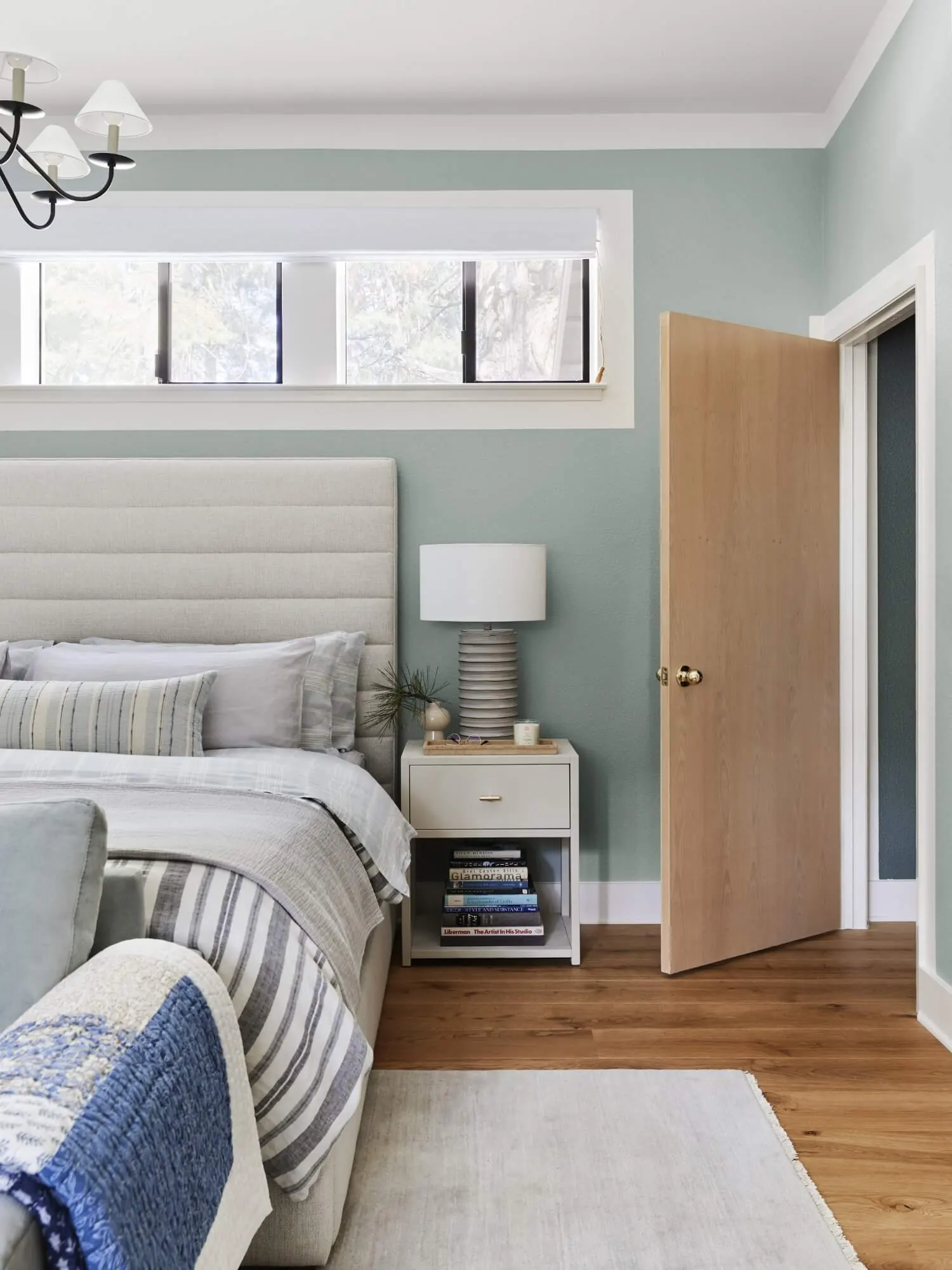 Amber oak in a bedroom